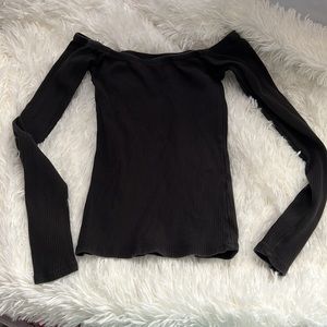 HOLLISTER Black Off The Shoulder Slim Tee Size XS